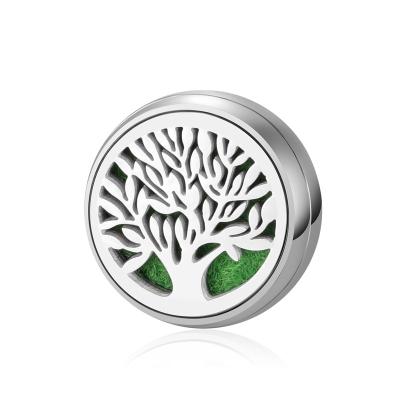 China Customizable Color Styles Tree of Life Essential Oil Diffuser Clip for Face Maksk Mixed Aromatherapy Pendant Stainless Steel Loop Pin for Women Men for sale