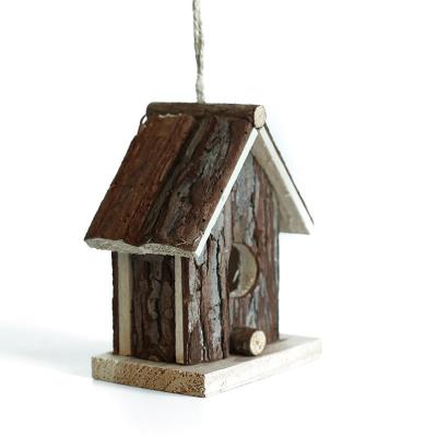 China S-small Bird Nest Bird House Indoor Decoration Outdoor Wood Rural Environmental Bird House for sale