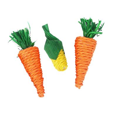 China Pet Color Toys 2021 New Radish Eggplant Corn Rabbit Toy Pet Chew Toy Game Tool Exercise Edible Teeth for sale