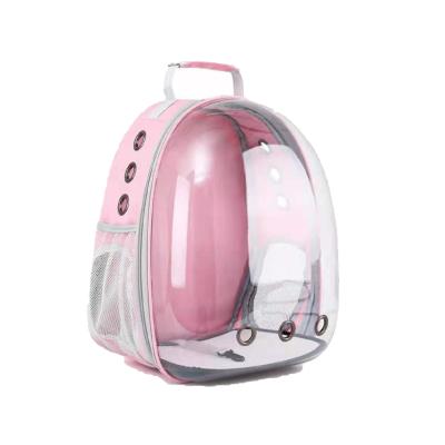 China Sustainable Pet Supplies Cat Pile Space Capsule Shoulder Pet Backpackpet Travel Transparent Pet Bag Double for sale