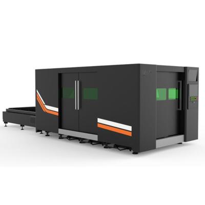 China Large Size Water Cooled Enclosed Double Protection Standard CNC Fiber Laser Cutting Machine SS AS Al Sheet Laser Cutter for sale