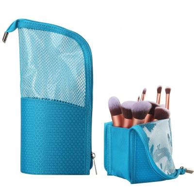 China Easy Take Travel Small Case Professional Makeup Mesh Cosmetic Brushes Pouch Brush Holder for sale