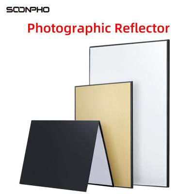 China Soonpho Aluminum Alloy 3 in 1 A4 X 2 Lightweight Photography, 21x29cm Folding Reflector Cardboard Photography Props for sale