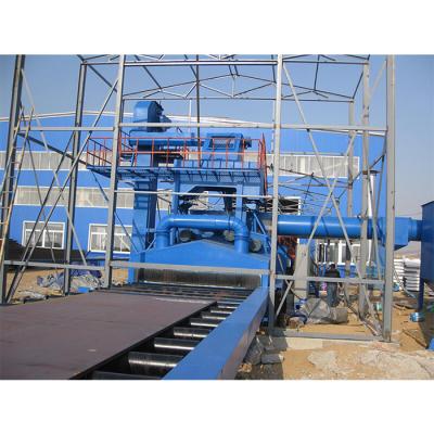 China The building material stores steel plate pre-treatment line shot blasting and painting machine/steel plate/shot blasting stripper for sale