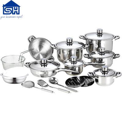 China South Africa Jiangmen South Africa Stainless Steel Edge Cookware Set Wide Pot Steel Pot Cookware Set for sale