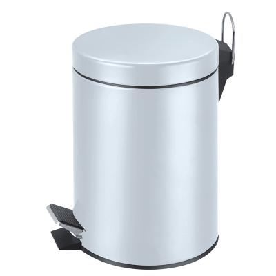 China Sustainable Home Design Waste Bin Stainless Steel Pedal Trash Can Slow Close Dust Bin Trash Can Styling for sale