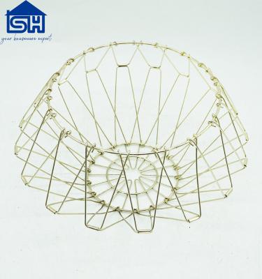 China Sustainable Flexible Wire Basket Cutout Basket Decorative Golden Basket for sale