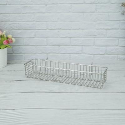 China Sustainable Silver Plating Wire Craft Basket Rectangle Shape Storage Basket Wire Storage Basket for sale