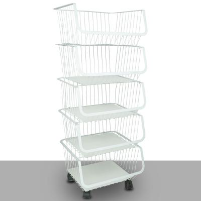 China 5 Layer Storage Rack Metal Storage Shelf Household Stocked Storage And Sorting Debris File Rack for sale