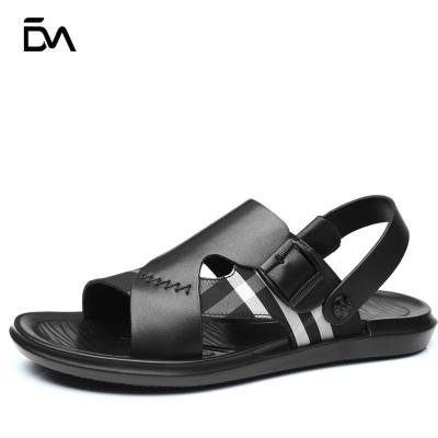 China Deodorization 2021 Soft Unique Genuine Leather Casual Flat Men's Sandals Good Quality Shoes for sale