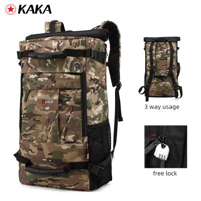 China Wholesale Factory Sale Large Capacity 3 Way Cheap Use Hot Nylon 50L Outdoor Waterproof Travel Anti-theft Hiking Backpack for sale