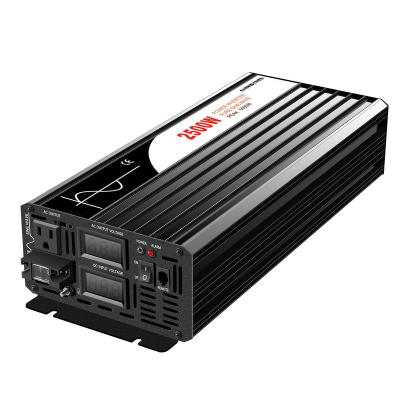 China 2500W Solar Power With American Plug DC 12V 24V 36V 48V To AC 220V Pure Sine Wave Solar Inverter 60HZ Converter For Home Use 410*165*85 for sale