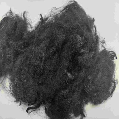 China Flame Retardant Polyester Fiber 51mm Black Short Fiber Eco-Friendly PSF for sale