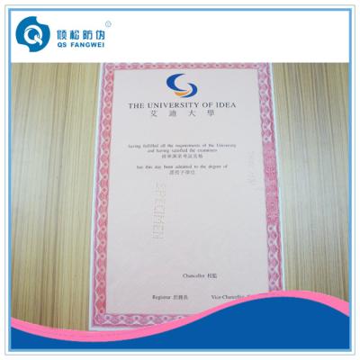 China Personalized Glossy / Varnishing / Watermark Certificate Printing Service for sale