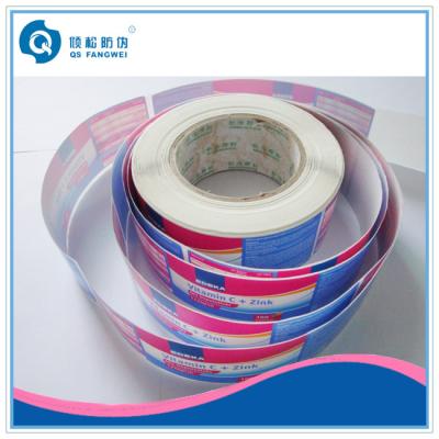 China Roll Adhesive Glossy Label For Plastic Bottle  / Self Adhesive Plastic Labels In Roll for sale