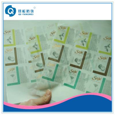 China Square Copper Hot Stamping Self Adhesive Plastic Labels For Cosmetic Products for sale