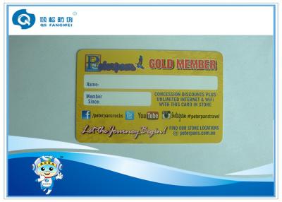 China 85.5mm x 54mm Business Plastic Card Printing Signature Panel Yellow for sale