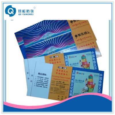 China O concerto/filmes feitos sob encomenda lustrosos da estrela mundial Tickets a impressão deslocada do papel/cartão à venda