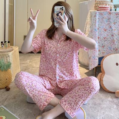 China 2021 New Spring Summer Pajamas Women QUICK DRY Short Sleeve Nightgowns for sale