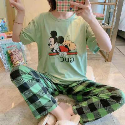 China QUICK DRY Women Pajamas Sets Spring Summer Sleepwear Mujer Leisure Cute Student Pajama for sale