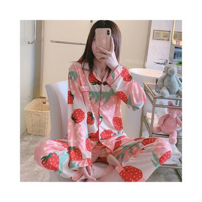 China QUICK DRY Main cute lady pattern printing thug card factory direct sales long sleeve pajamas suit for sale