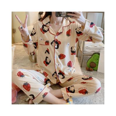 China Manufacturer Hot Selling V-Neck QUICK DRY Printed Pattern Ladies Pajamas for sale