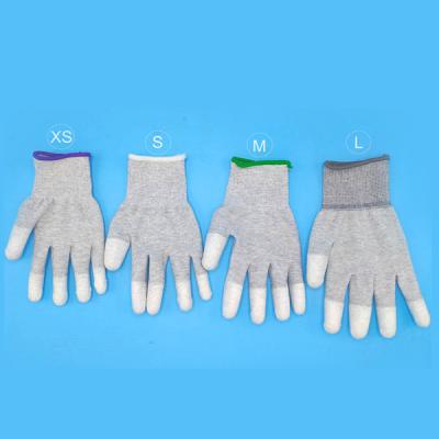 China 13Gauge ESD Anti-Slip PU Finger Coated Carbon Fiber Safety Gloves Anti-Static Gloves for sale