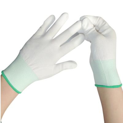 China PM300 EN388 113X White Nylon/Polyester PU Top Fit Coated Industrial Hand Safety Gloves for sale