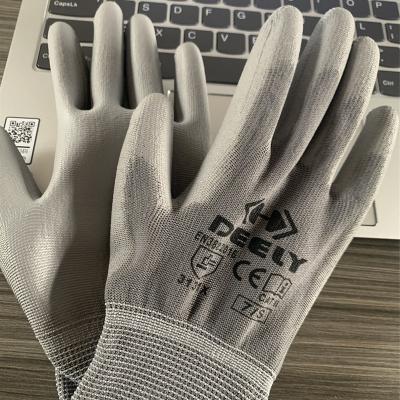 China PU300 EN4131X PU Guantes / Gloves In Polyester / Nylon Coating For Industrial Construction Works for sale