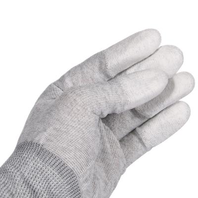 China Gray Anti-impact 13G Poly PU Coated Glove Esd Glove for sale