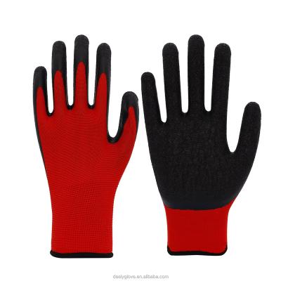 China Latex Coated Firm Crinkle Safety Anti-impact General Purpose Construction Handle Nylon Gardening Working Gloves for sale