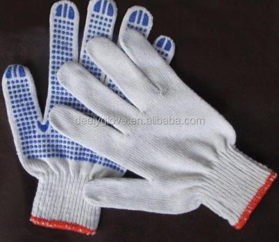 China Breathable cotton hand glove with PVC dots/PVC dotted cotton gloves/PVC dot cotton glove for sale