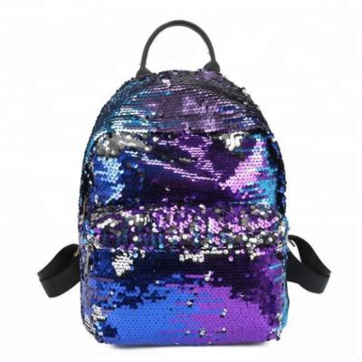 China Waterproof Women Mini Sequins Backpack Wholesale Satchel Glitter Backpack Girls Polyester School Bags for sale