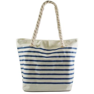 China Lightweight Eco Friendly Beach Bag Cotton Canvas Tote Rope Handle Shoulder Bags Grocery Bag for sale