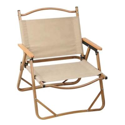 China Summer Industrial Outdoor Furniture Grain Iron Foldable Lightweight Portable Wood Camping Chair Kermit for sale