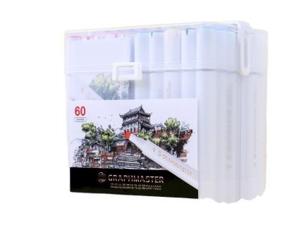 China Square / Triangle Shape Twin Quick Marker Pen Double Ink Tip Alcohol Based Markers for sale