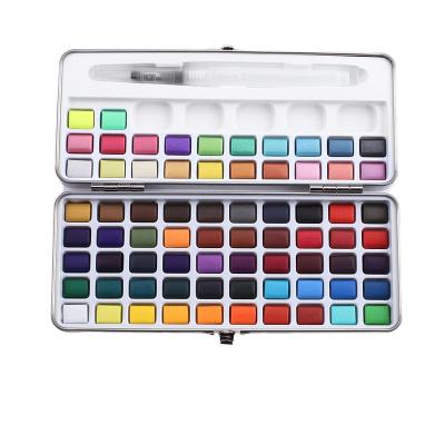 China Art Painting Portable Travel Watercolor Painting Set Water Brushes Sponges Blending Palette for sale