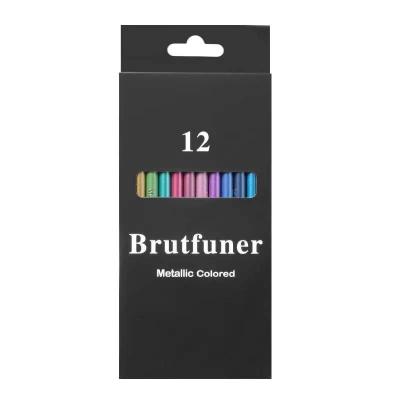 China Basswood / Poplar New Arrival Metallic Color Pencil Set from Brutfuner Amazon Top 12 Wood Colors for sale