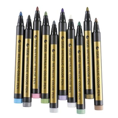 China Paint on Black Map Drawing Pens Art Markers Professional Metallic Marker Pens for sale