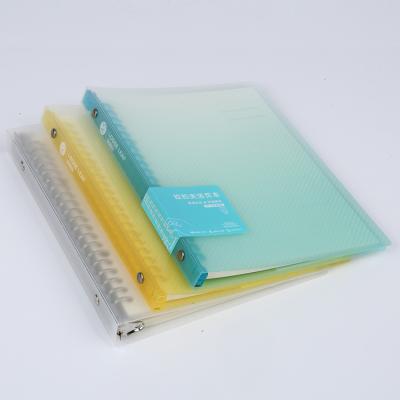 China Ring Binder Notepad Files Folder PP Custom Office Paper Eco-Friendly Grebiche Hardcover A5 Transparent Frosted Notebook for sale