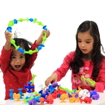 China Soft Hot Selling Assembling Toys Building Blocks Sucker Puzzle Silicone Sucker Building Toys Children DIY Toys for sale