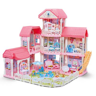 China Playhouse Toys Big Children's Princess Castle Dollhouse Girl's Mansion Costume Toy House Playhouse Villa Toys for sale