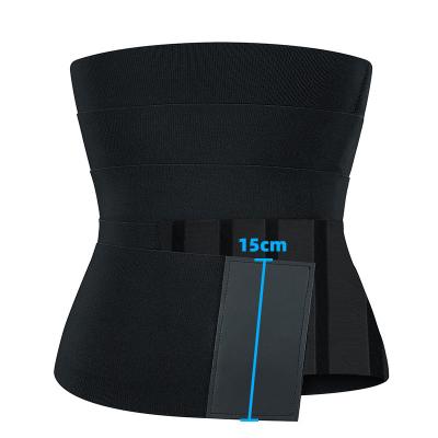 China Custom 15cm Width Antibacterial Logo Women Waist Band Wraptrainer Waist Trainer Tummy Shaper Bandage Tummy Wrap for sale