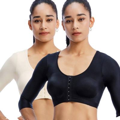 China Antibacterial Custom Compression Long Sleeve Push Up Corset Crop Upper Arm Shaper Post Surgery Bra Shapewear for sale