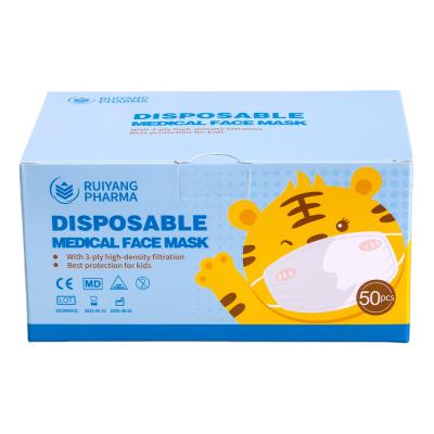 China Disposable Type IIR OEM Factory Wholesale Facemask Children 3ply Surgical MEDICAL Masks Blue for sale