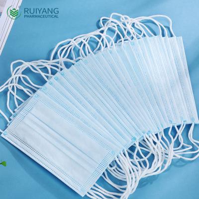 China Adult Wholesale Disposable 3 Ply Nonwoven Face Mask With Meltblown Filter Inside for sale