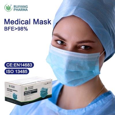 China High Quality Material Kids Disposable Medical Face Mask Best BFE 99% Nonwoven TYPE IIR Face Mask for sale