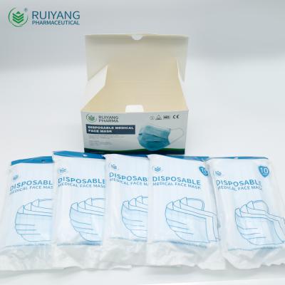 China Adult CE Certified EN14683 Type IIR 10 Pieces Pack Medica Surgicall Face Mask for sale