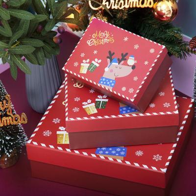 China Hensin New Recyclable Custom Luxury Sizes Of Natural Eco-Friendly Christmas Paper Gift Boxes And Gift Packaging Bags Selectable For Christmas for sale