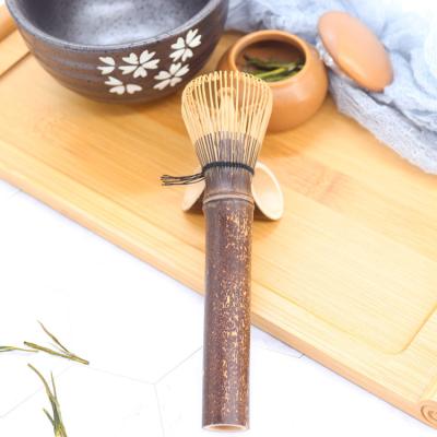 China Hensin Japanese Style Color Logo Long Handle Whisk For Coffee Sustainable Bamboo Purple International Handmade International Wholesale Custom Tea for sale